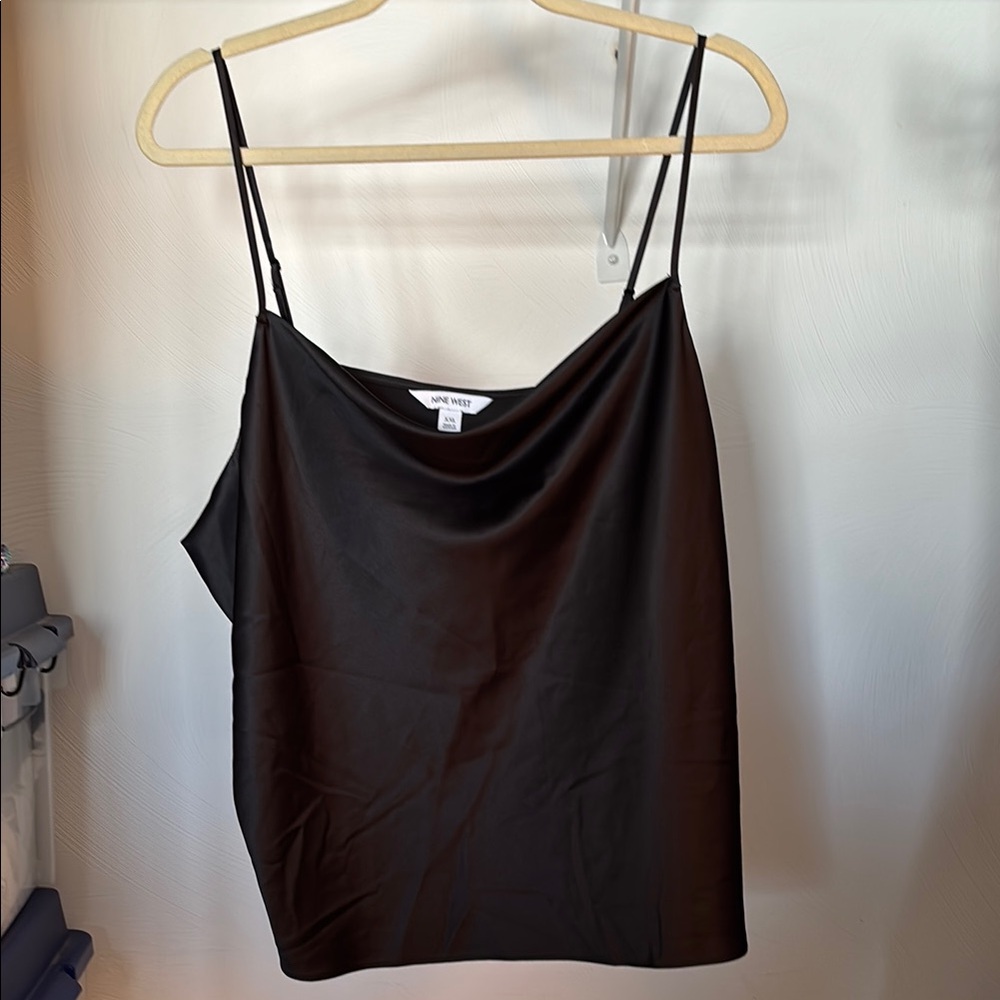Elegant Black Satin Cami Top